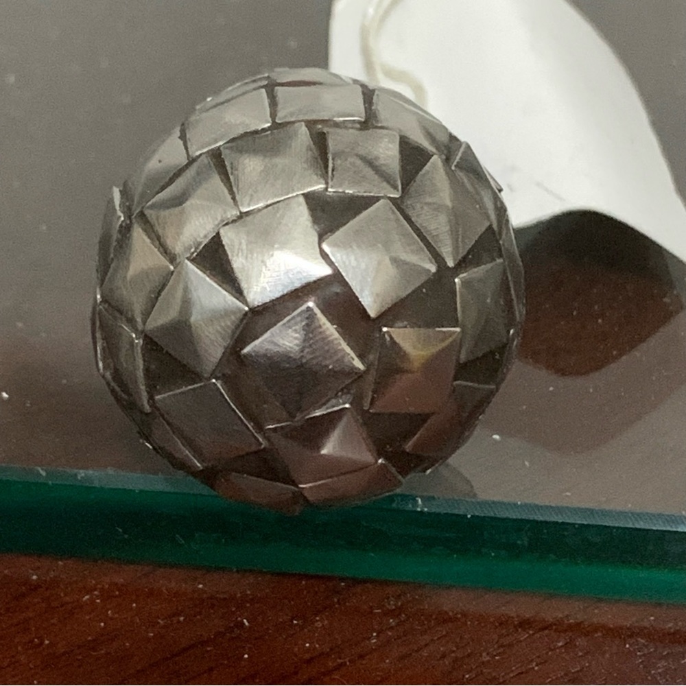 Silver Colored Square Mosaic Drawer Pull